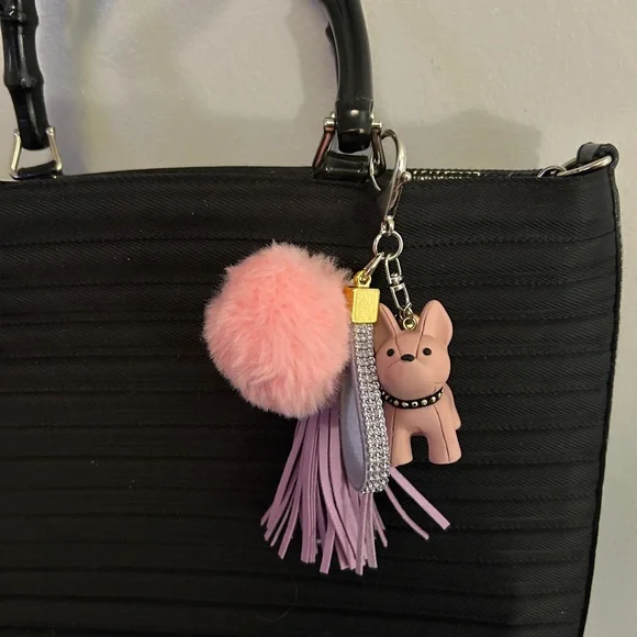 Frenchy Pink and Purple Keychain/purse charm. Cutest ever - Picture 1 of 4